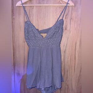🔚 Love Tree Gray Dress with Lace Accents